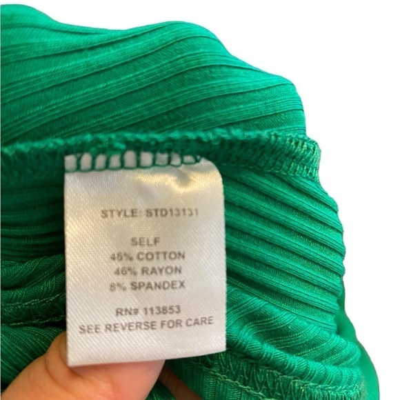 sugar lips green ribbed jersey knit cut out  midi dress - Picture 8 of 8